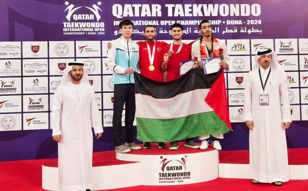 ست ميداليات لمنتخب فلسطين للتايكواندو في بطولة قطر الدولية “G1”