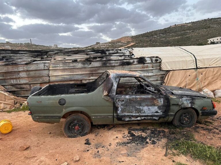 مستعمرون يعتدون على مواطنين ويحرقون منزلا وخيمتين و3 مركبات في اللبن الشرقية